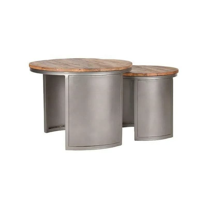 LABEL51 Salontafel Bunch, Set van 2 - Grijs - Rond